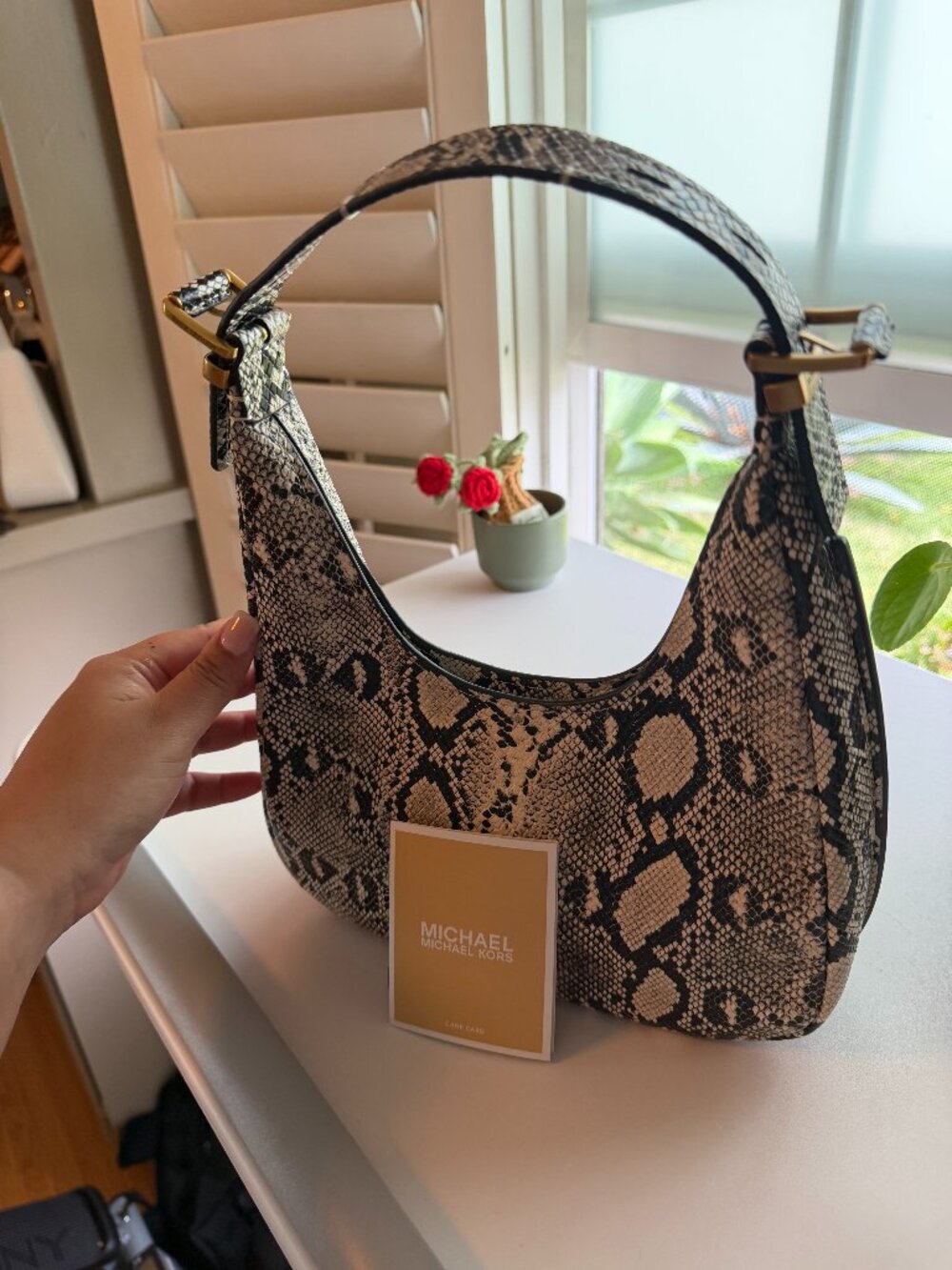 NWOT Michael Kors Small Snakeskin Print Shoulder Bag